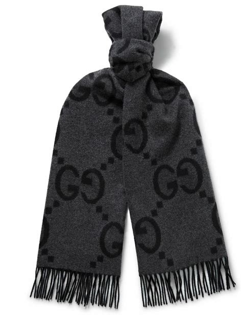 gucci cashmere scarf price|Gucci scarves with fur trim.